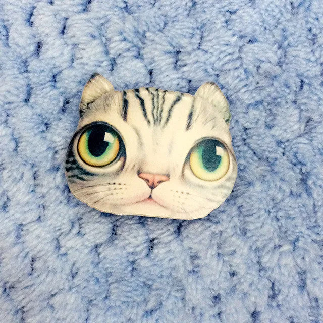 1 PCS Cartoon Cat Shaped Badge Free Shipping Kawaii Harajuku Acrylic Pin Badges Cartoon Animal Backpack Badge Decoration