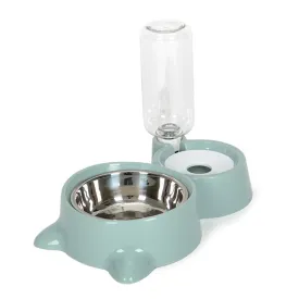 2-in-1 Automatic Pet Food and Water Feeder - Stylish Design