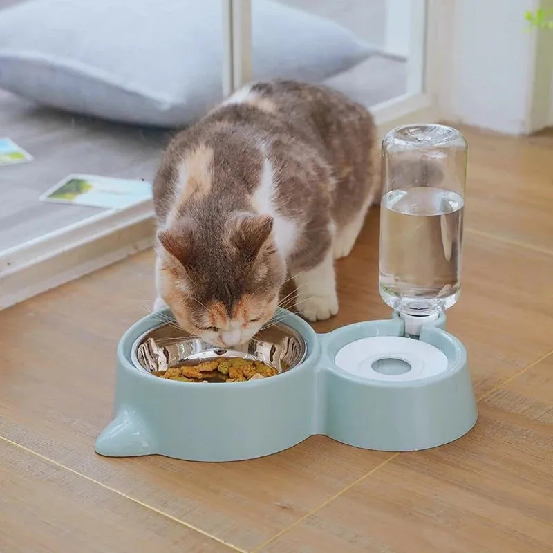 2-in-1 Automatic Pet Food and Water Feeder - Stylish Design