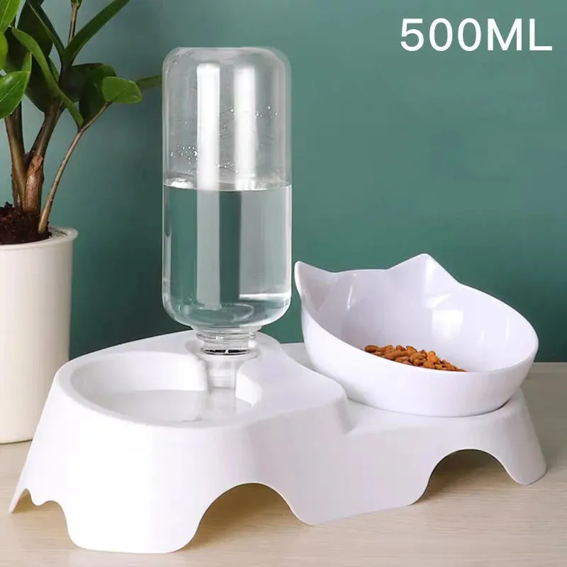 2-in-1 Automatic Pet Food and Water Feeder - Stylish Design