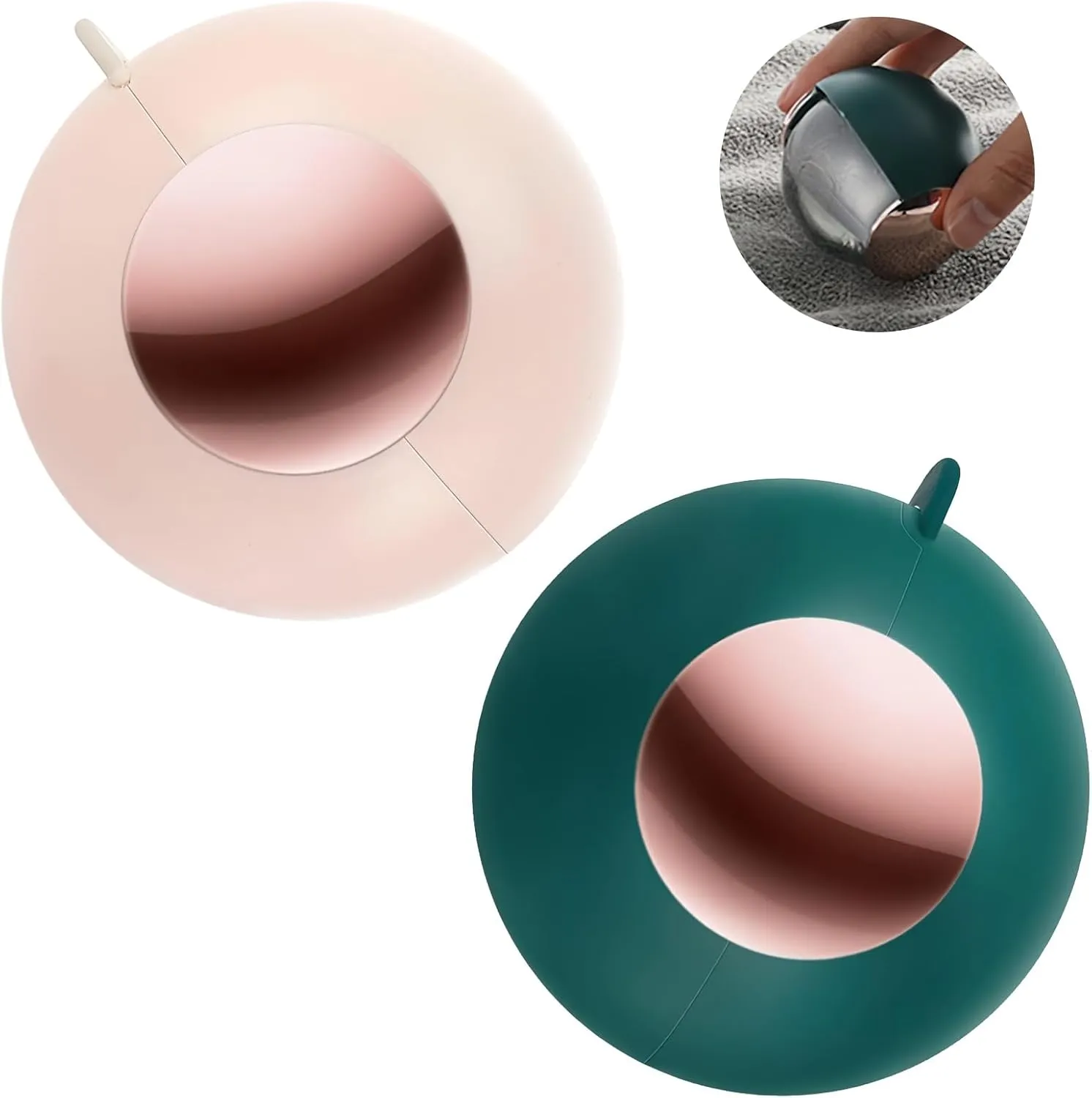 2 Pack Reusable Gel Lint Roller Ball for Pet Hair, Lint Roller Ball, Hair Remover Ball, Washable Lint Remover for Clothes, Portable Pet Hair Remover for Travel Household (Pink-Green)