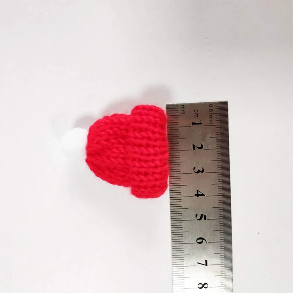 20pcs Mini Christmas Knit Hat Scarf Doll Hat Scarf Dog Costume Wine Bottle Decor