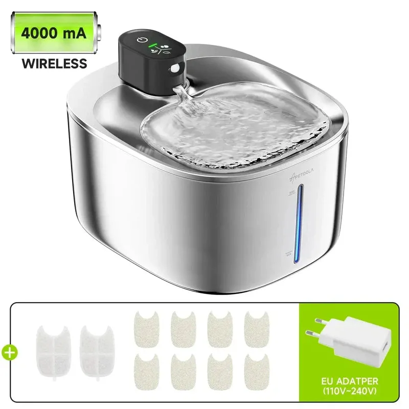 4L Automatic Stainless Steel Pet Water Fountain