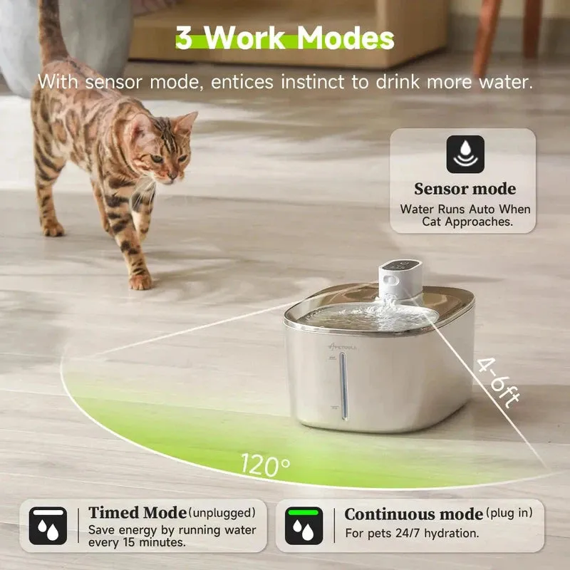 4L Automatic Stainless Steel Pet Water Fountain