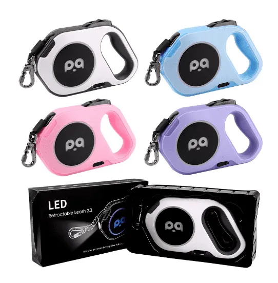 Amazon's new pet LED light automatic retractable leash outdoor cool dog leash light retractable tractor