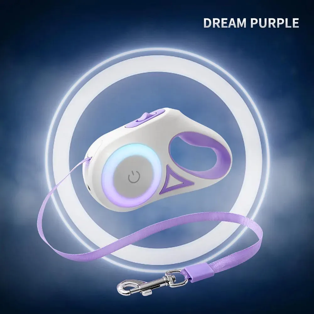 BrightPath Dog Leash: Retractable, Durable, and Illuminated for Safer Walks