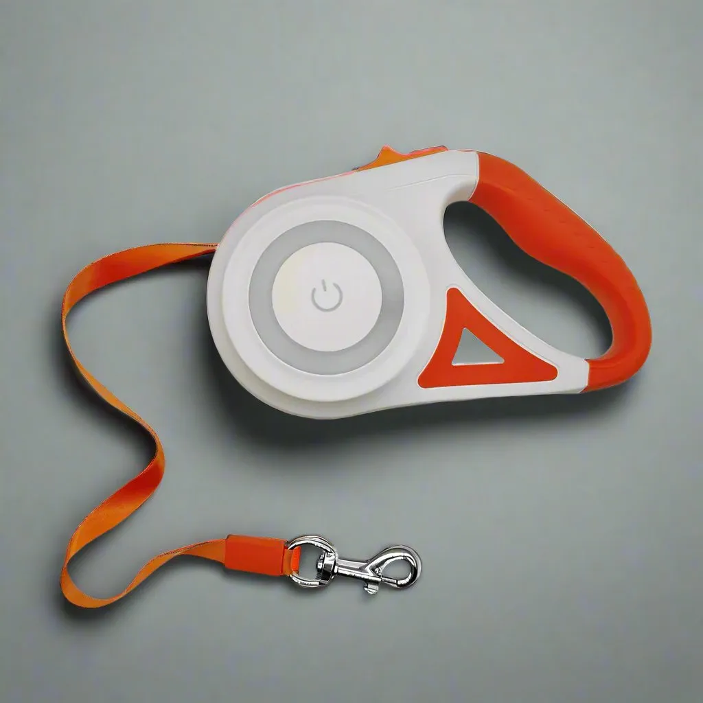 BrightPath Dog Leash: Retractable, Durable, and Illuminated for Safer Walks