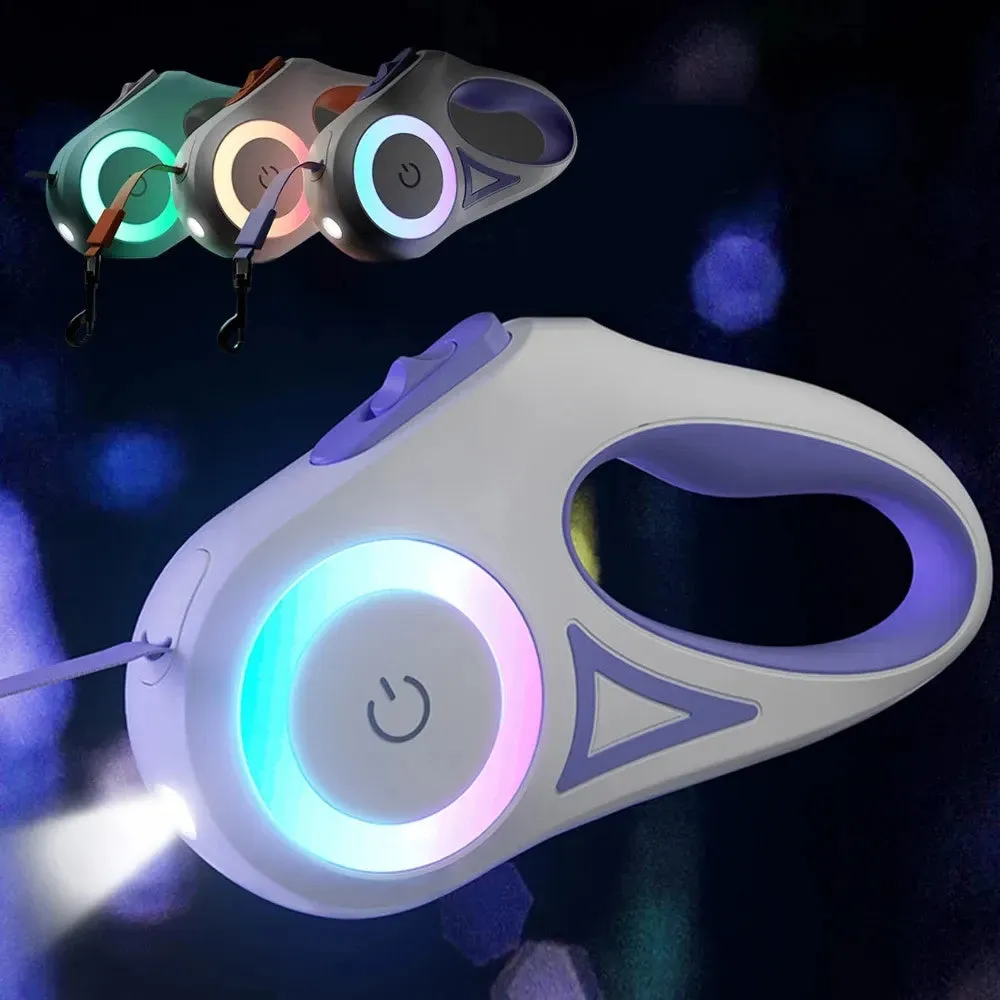 BrightPath Dog Leash: Retractable, Durable, and Illuminated for Safer Walks