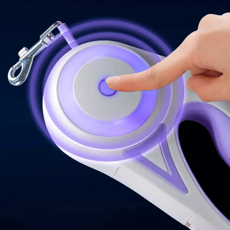 BrightPath Dog Leash: Retractable, Durable, and Illuminated for Safer Walks