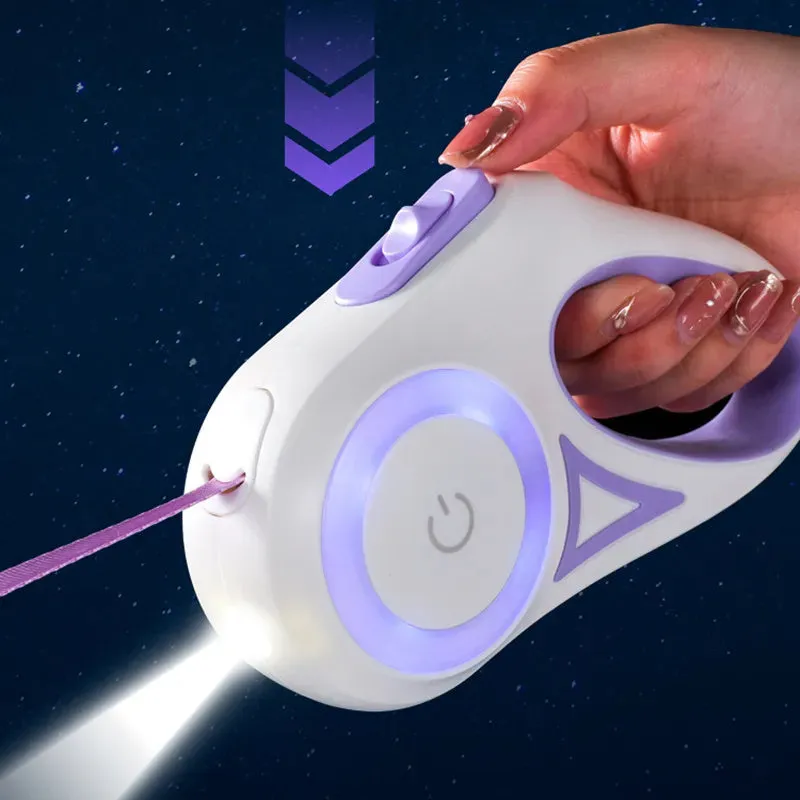 BrightPath Dog Leash: Retractable, Durable, and Illuminated for Safer Walks