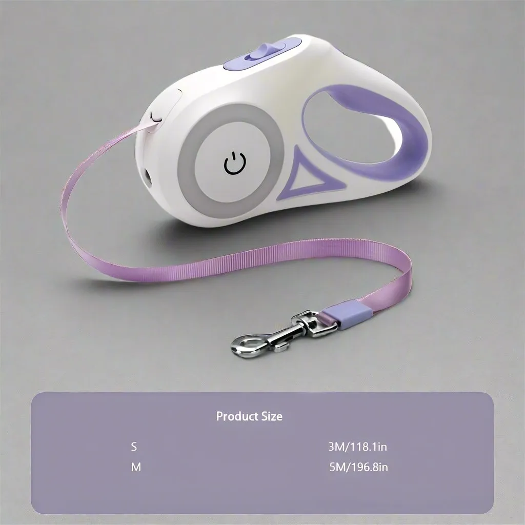 BrightPath Dog Leash: Retractable, Durable, and Illuminated for Safer Walks