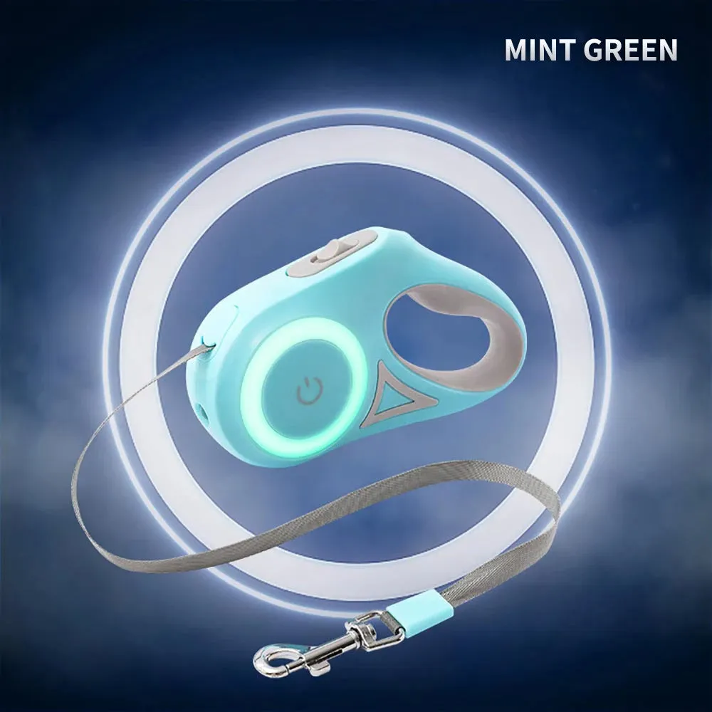 BrightPath Dog Leash: Retractable, Durable, and Illuminated for Safer Walks