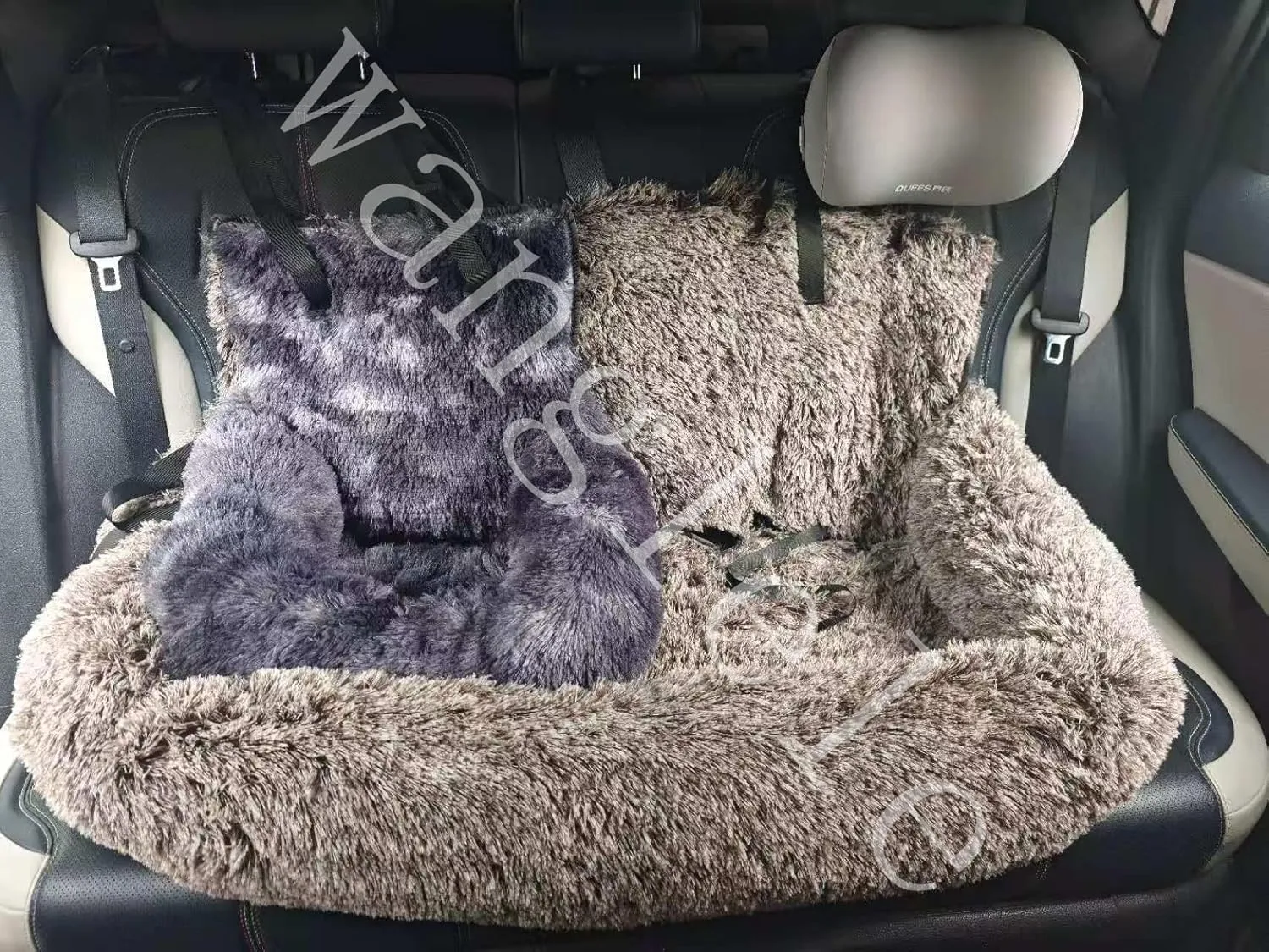 Car Seat Dog, Fluffy Safety Cars Seat for Large Small Dogs,Removable and Easy to Clean,Pets Bed for Travel with Thick Cushion for All Cars