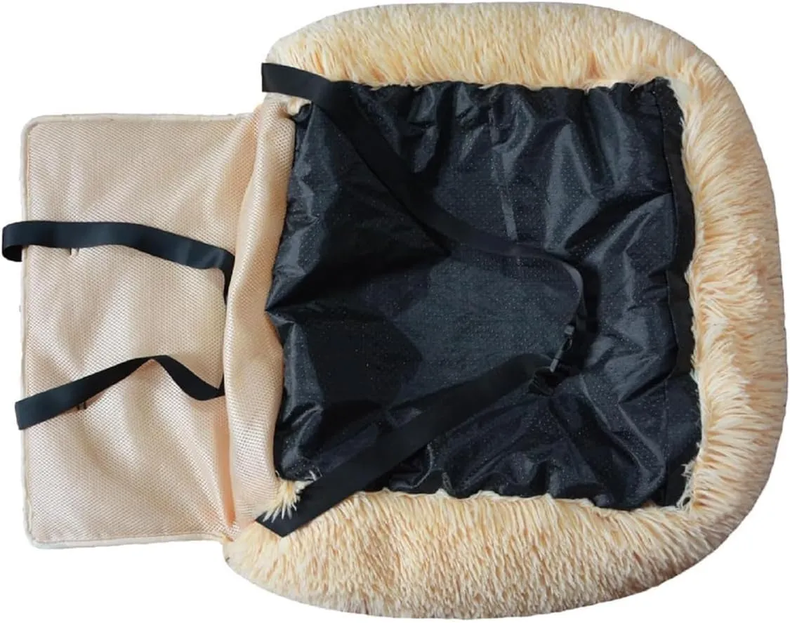 Car Seat Dog, Fluffy Safety Cars Seat for Large Small Dogs,Removable and Easy to Clean,Pets Bed for Travel with Thick Cushion for All Cars