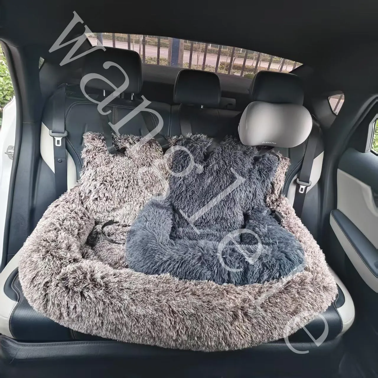Car Seat Dog, Fluffy Safety Cars Seat for Large Small Dogs,Removable and Easy to Clean,Pets Bed for Travel with Thick Cushion for All Cars