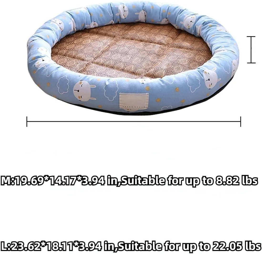Cat Bed for Indoor Cats, Dog Pet Cooling Mat Cushion Pad Bed Summer Cool Down Comfortable Soft for Pets Small Dogs Kitten Kitty Puppy (Blue,Large)