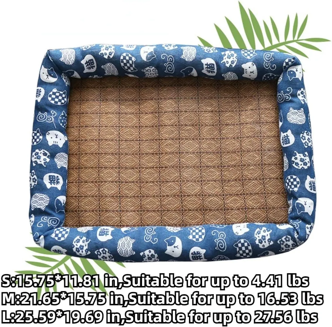 Cat Bed for Indoor Cats, Sleeping Mats Dog Kennel Indoor Puppy Cat Summer Pad Dog Bed Indoor Dog Cooling Mat Small Cat Dog Bed Comfortable Pet Nest (Navy,Small)