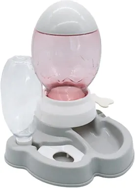 Cat Feeder Set No-Spill Gravity Food Dispenser Waterer Feeding Station Bowl