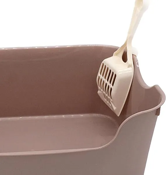 Cat Open Top Pet Litter Tray Bedpan Portable Semi Enclosed for Indoor Cats Splashproof Heighten Cat Sandbox Kitten Litter Pan