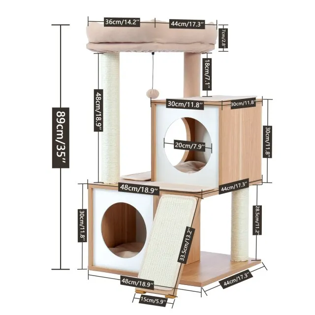 Cat Tree Cat Tower with Scratching Posts and Plush Condo Cat Furniture for Small Spaces Multi-Level Stand House Activity Tower