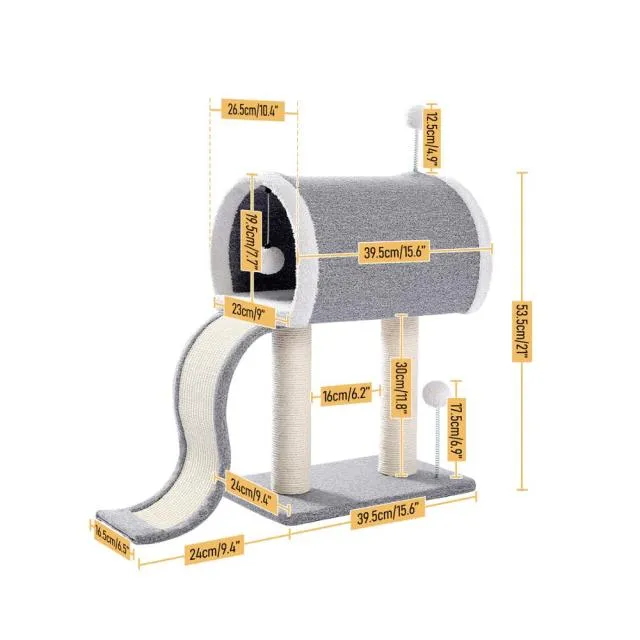 Cat Tree Cat Tower with Scratching Posts and Plush Condo Cat Furniture for Small Spaces Multi-Level Stand House Activity Tower
