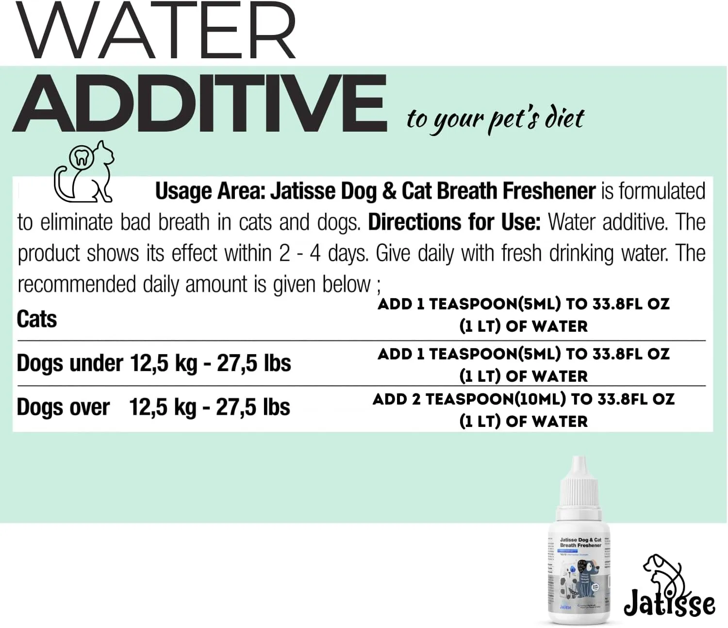 Cats and Dogs Water Additive for Oral and Dental Care Eliminate Bad Dog Breath and Cat Bad Breath Dog Breath Freshener - Fights Tartar & Plaque - Dog & Cat Mouthwash (2 Pack of 1.69 fl oz)