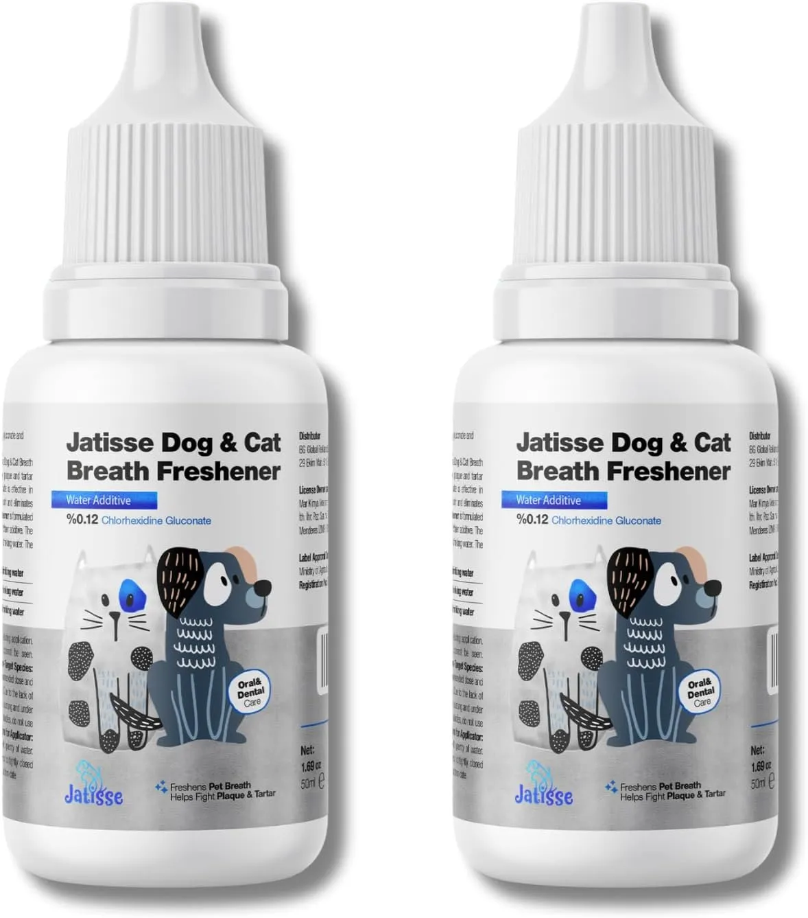 Cats and Dogs Water Additive for Oral and Dental Care Eliminate Bad Dog Breath and Cat Bad Breath Dog Breath Freshener - Fights Tartar & Plaque - Dog & Cat Mouthwash (2 Pack of 1.69 fl oz)