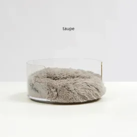 Clear Round Dog Bed with Donut Cushion