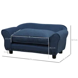 Cushioned Pet Sofa - Blue