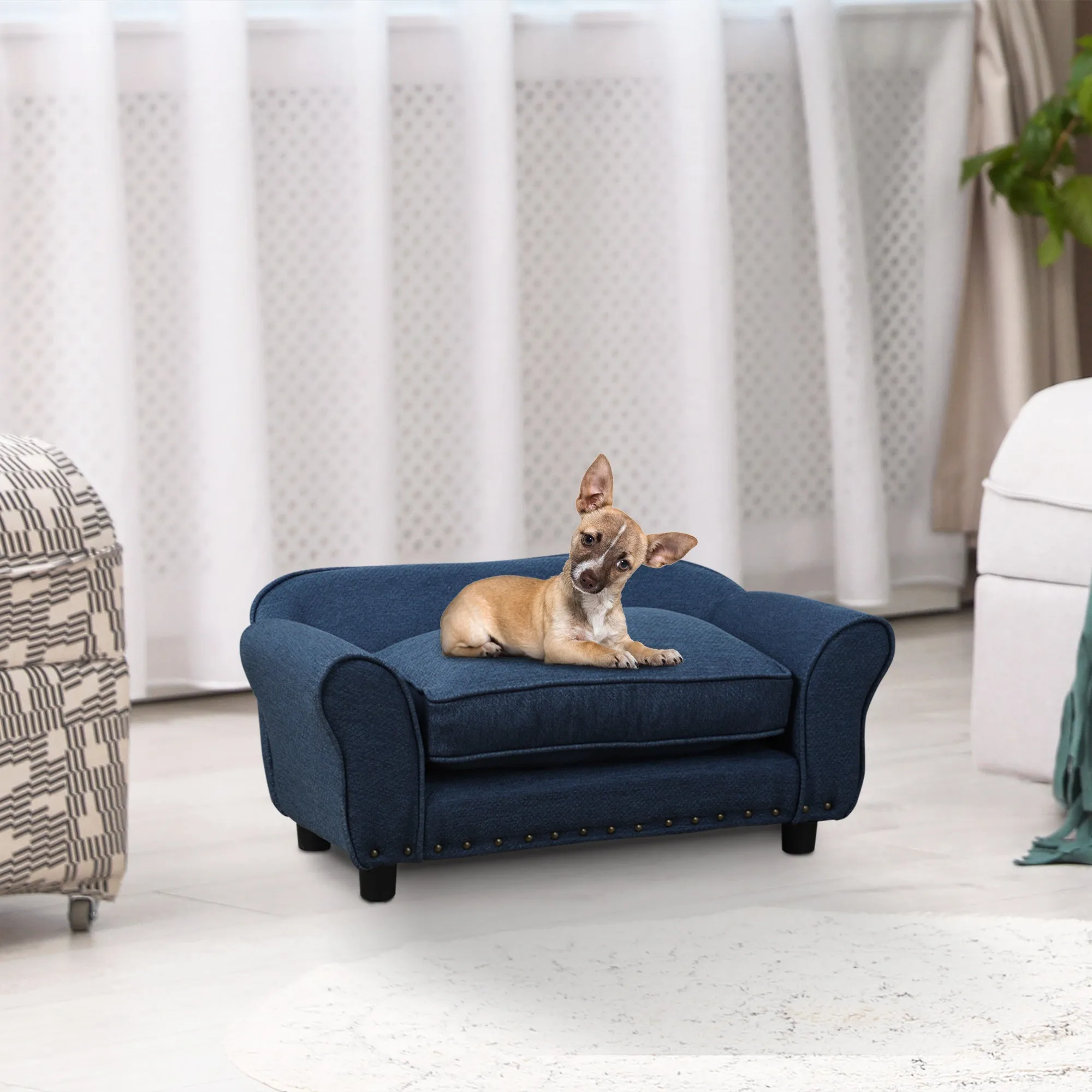 Cushioned Pet Sofa - Blue