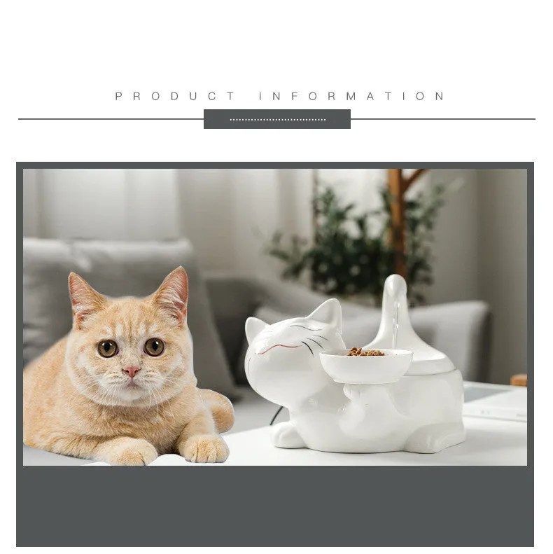 Cute Drinking Fountain With Automatic Circulation For Cats