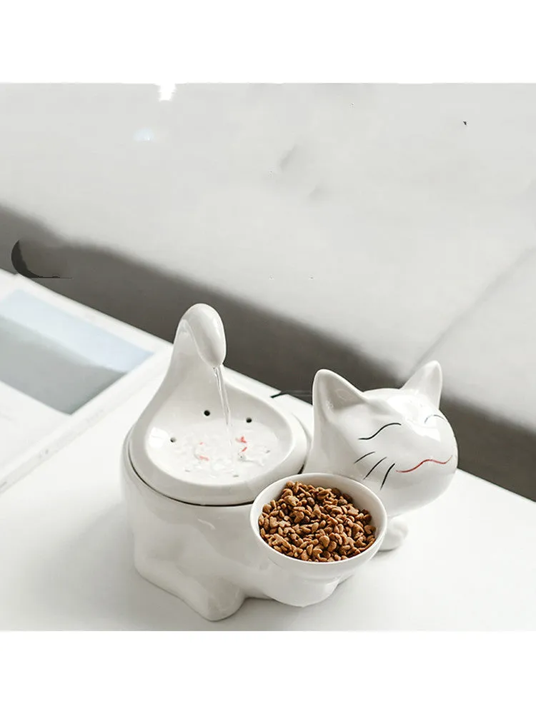 Cute Drinking Fountain With Automatic Circulation For Cats