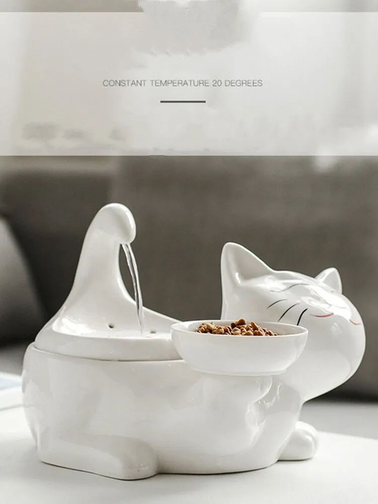 Cute Drinking Fountain With Automatic Circulation For Cats