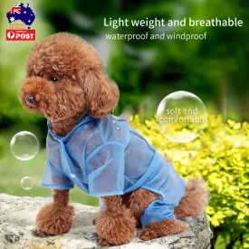 Dog Raincoat Puppy Clothes Pet Rain Jacket Reflective Waterproof Hooded Dog Coat