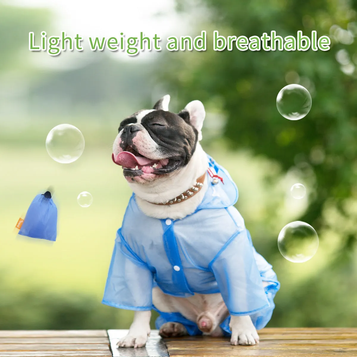 Dog Raincoat Puppy Clothes Pet Rain Jacket Reflective Waterproof Hooded Dog Coat