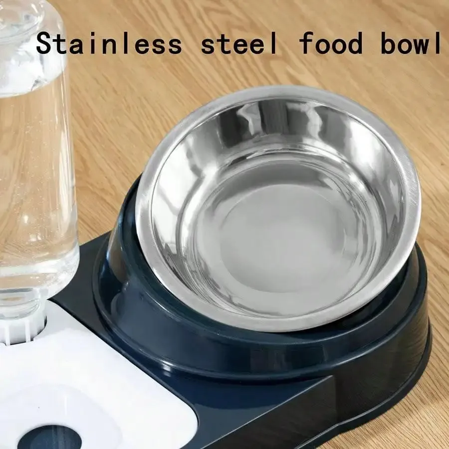 Double Bowl Cat Water Dispenser – No-Spill, Cervical Spine Protection