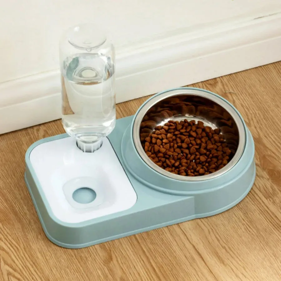 Double Bowl Cat Water Dispenser – No-Spill, Cervical Spine Protection