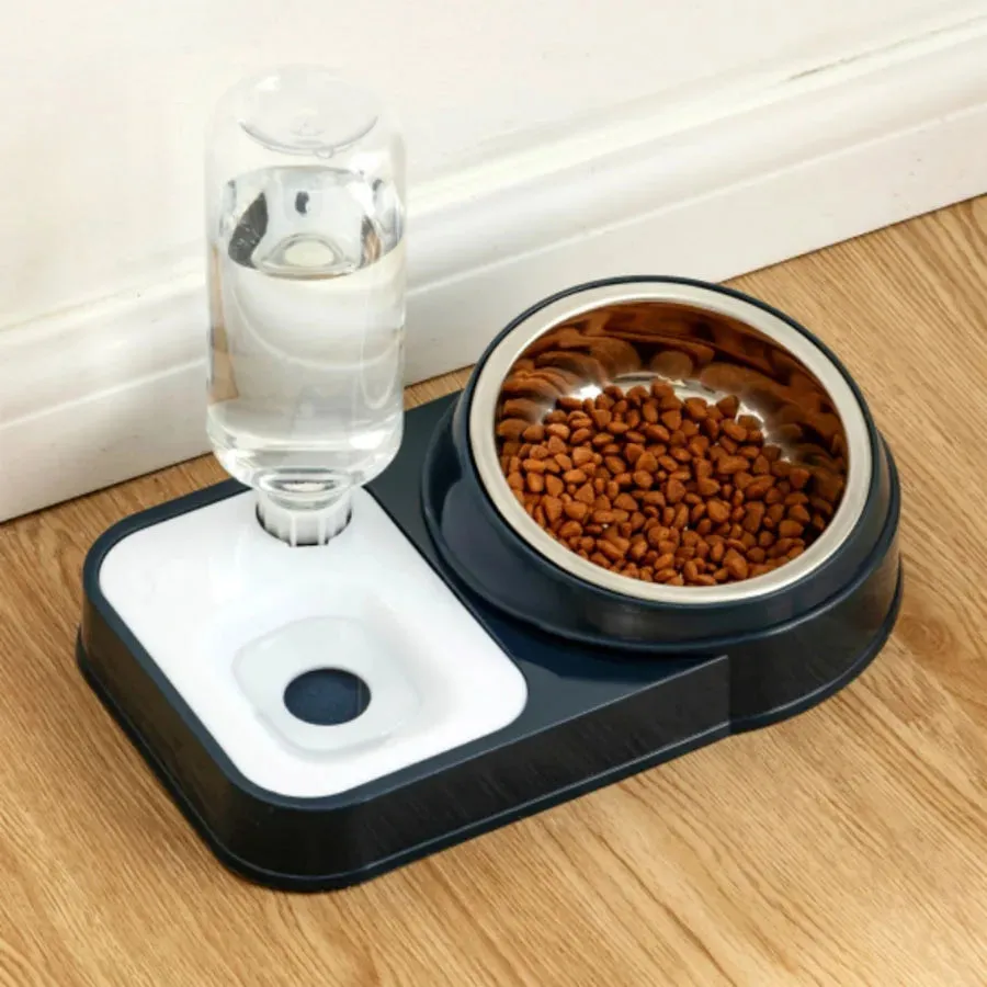 Double Bowl Cat Water Dispenser – No-Spill, Cervical Spine Protection