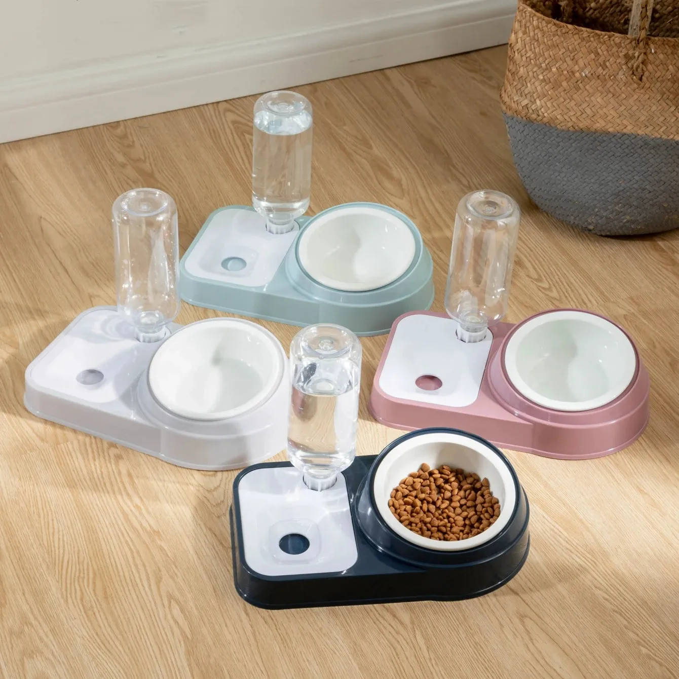 Double Bowl Cat Water Dispenser – No-Spill, Cervical Spine Protection