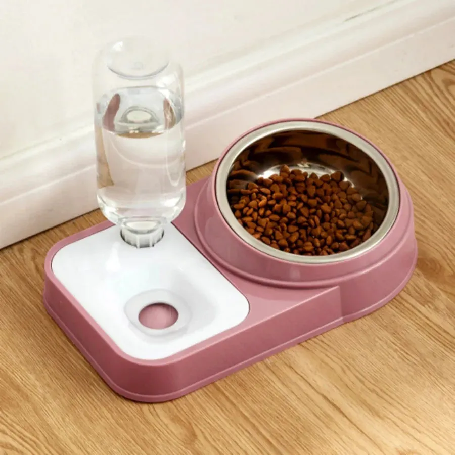 Double Bowl Cat Water Dispenser – No-Spill, Cervical Spine Protection