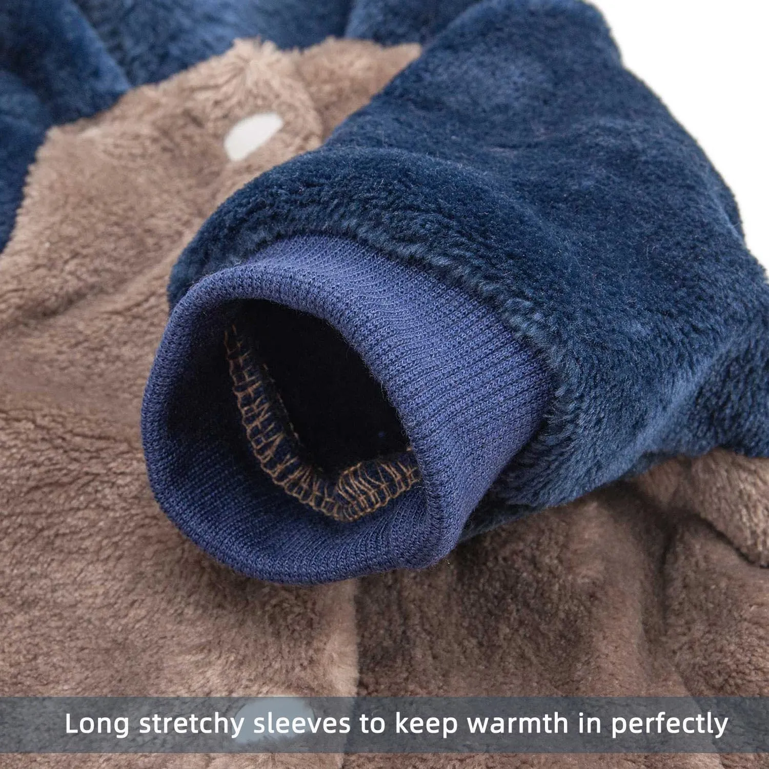 FabriCastle Dog Hoodie Sweater for Small Dogs Boy and Girl, Dog Clothes S XS XXS Puppy Sweatshirt, Pet Outfit, Cat Clothing Super Soft Warm Snap On Closure (Khaki-Navy, X-Small)