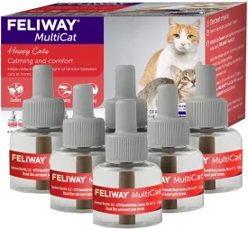 FELIWAY MultiCat 6 x 30 Day Cat Calming Refills for Pheromone Diffuser, 6 x 48ml Value Pack- Helps Reduce Conflicts and Signs of Tension in Multi-Cat Households