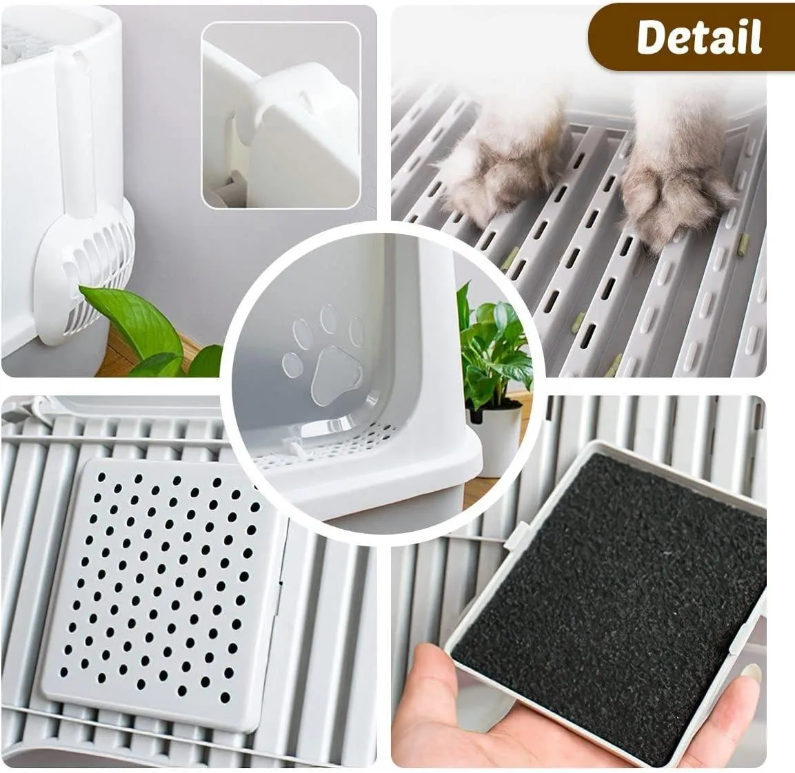 Fully Enclosed Hooded Cat Litter Box Kitty Litter Box Cat Litter House Toilet