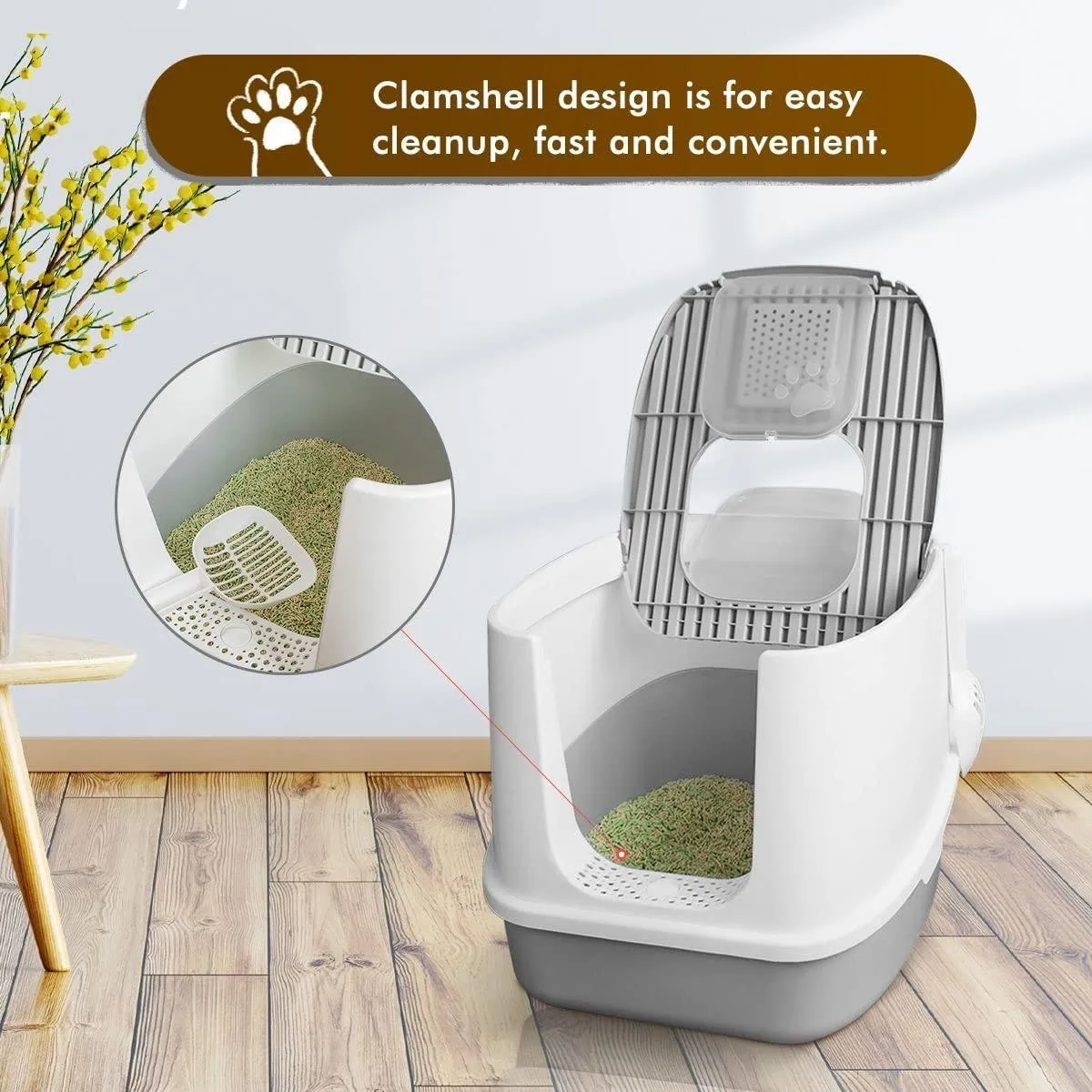 Fully Enclosed Hooded Cat Litter Box Kitty Litter Box Cat Litter House Toilet