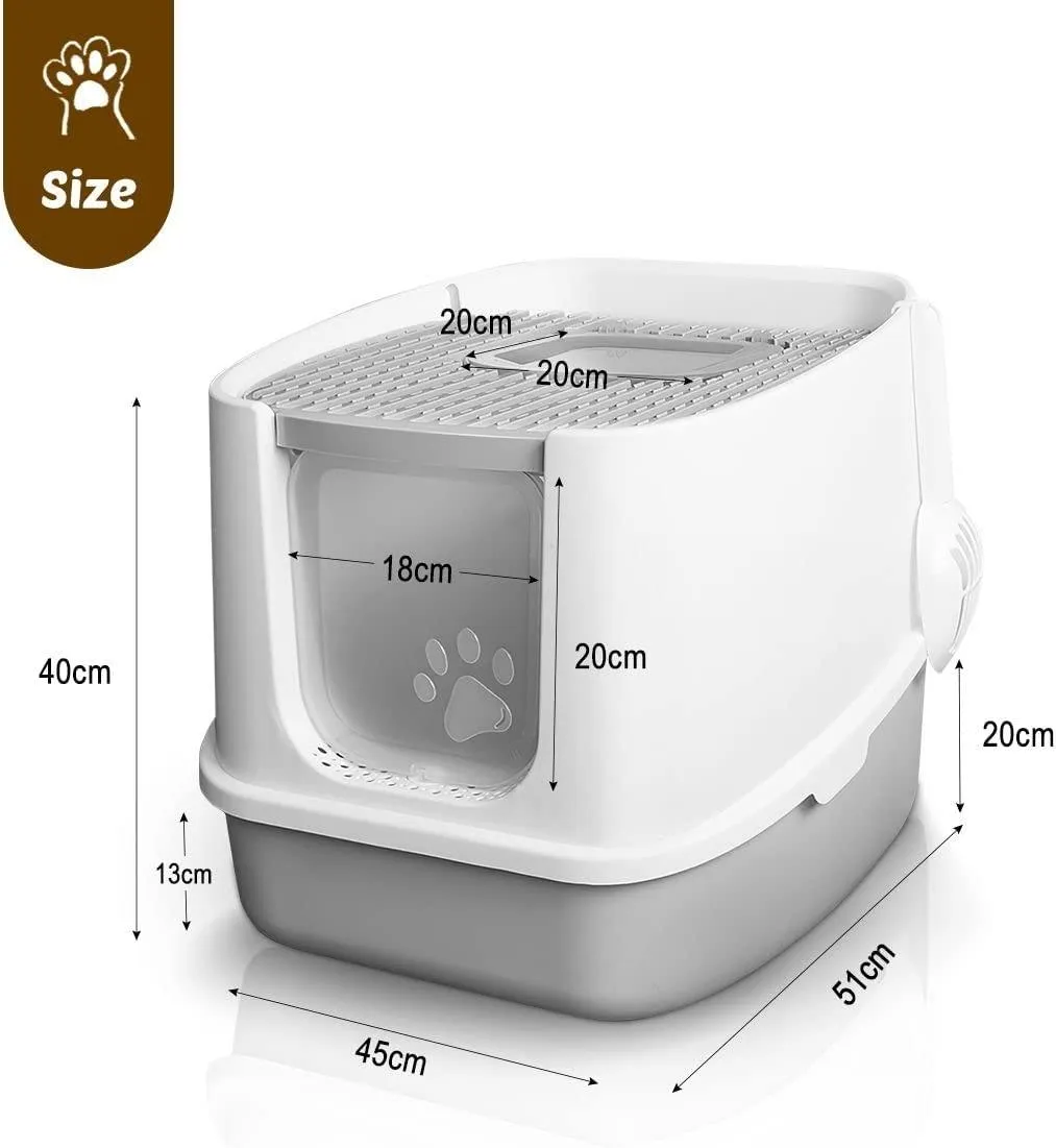 Fully Enclosed Hooded Cat Litter Box Kitty Litter Box Cat Litter House Toilet