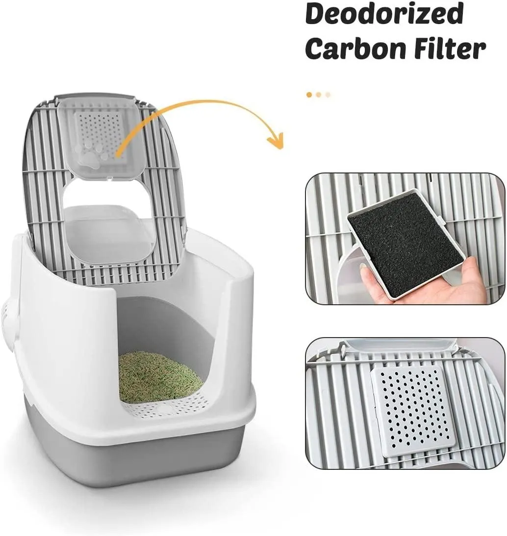 Fully Enclosed Hooded Cat Litter Box Kitty Litter Box Cat Litter House Toilet