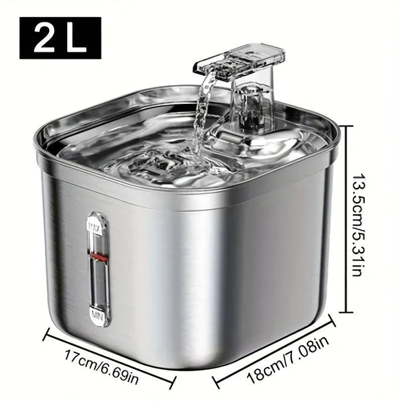 Intelligent Pet Water Fountain 67.63oz Stainless Steel