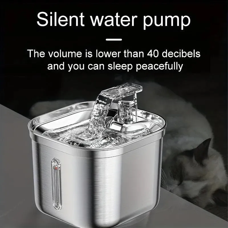 Intelligent Pet Water Fountain 67.63oz Stainless Steel