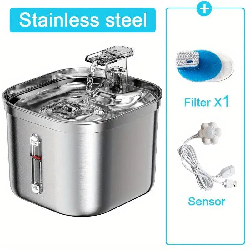 Intelligent Pet Water Fountain 67.63oz Stainless Steel