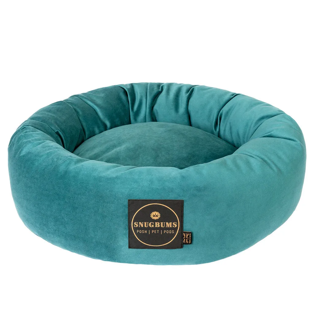 Jewel Teal Velvet Pet Bed